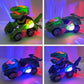 La luce del LED deforma i giocattoli dell'automobile del dinosauro