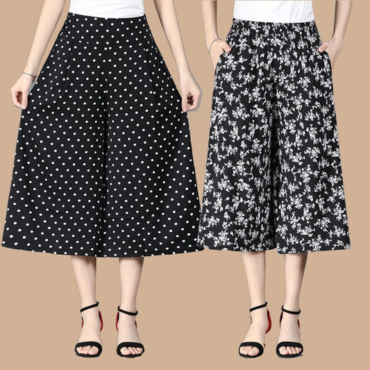 2025 Mutandine a gamba larga in chiffon pieghettato in vita elastica da donna