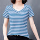 Einfaches gestreiftes klassisches T-Shirt für Sommerfrauen