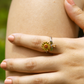 Anello con Girasole e Ape | Argento 925（Biglietto di auguri+scatola regalo）